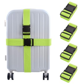 Azarxis Suitcase Belt, Luggage Tightening Belt, Luggage Fastening Band, Adjustable, Cargo Collapse Prevention, Trunk Belt, Packing Band, Luggage Strap, Travel, Convenient Goods, Set of 4