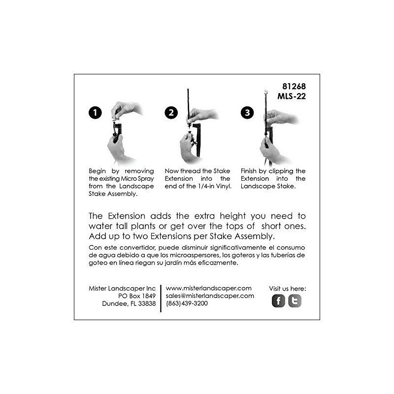 Mister Landscaper MLS-22 8-in Drip Irrigation Stake Extension