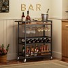 MAHANCRIS Bar Cart for Home, 3-Tier Serving Cart with Wine