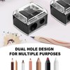 2 PCS Eyeliner Sharpener,2 Holes Makeup Sharpener,Compact Eyebrow Pencil Sharpener