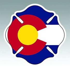 Colorado State Shaped Maltese Cross Sticker Premium Decal Die Cut Fire Firefighter Dept Fireman