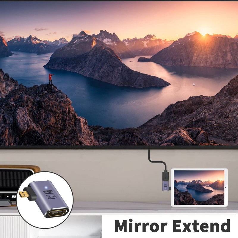 Poyiccot 8K Micro HDMI Male to HDMI Female Adapter, 48Gbps