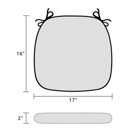 INFBLUE Outdoor Indoor Seat Cushions for Patio Furniture 16x17 Inch, All Weather Patio Chair Pads with Adjustable Ties Water Resistant U-Shape (Set of 4, Black Stripe)