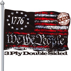 We The People Flag 3x5 Ft Outdoor, Double Sided 1776 Flag Outside Decor, 3 Ply 13 Star Flags With Brass Grommet, Black And Red USA American Freedom Flag Garden Banner With UV Fade Proof