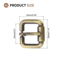 SUIKIHUM 5 Pack Roller Belt Buckle, 0.6 Inch Single Prong Belt Buckle, Roller Pin Buckle Zinc Alloy for Belt Bag Keychain, Bronze