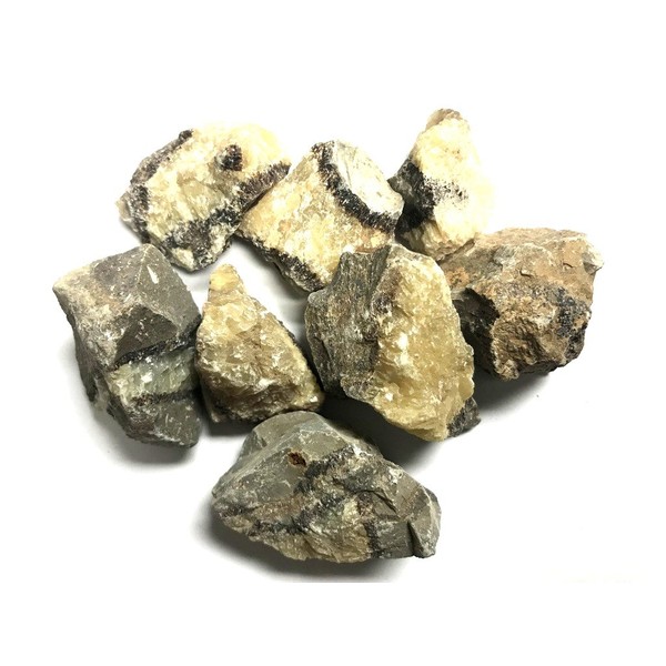 Zentron Crystal Collection Rough Natural Septarian Bulk Lot Stones, Includes Velvet Bag - Large 1" Pieces (1/2 Pound)