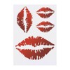 Azeeda 4 x 'Rote Lippen' Temporäre Tattoos - Wasserfest, Hautfreundlich