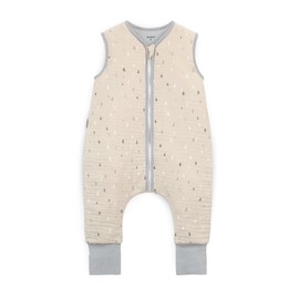 Ehrenkind® Muslin Sleeping Bag with Feet, 2.5 Tog, 100% Organic Cotton, Oeko Tex Certified, Natural with drops