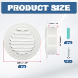 PATIKIL 6 Inch Round Air Vents, 1 Pcs Outlet Vents Cover Bulk Cover 304 Stainless Steel Louver Grille Cover Ducting Air Ventilation Wall Vent Cover for Ceiling Mount Bathroom Vent, White