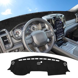 MASHA Dashboard Cover for Dodge Ram, Flannel Dashboard Pad Dash Mat Compatible with Dodge Ram 1500 2500 3500 2019-2023 2024 2025 Dashboard Decorative Interior Auto Accessories (Without HUD)