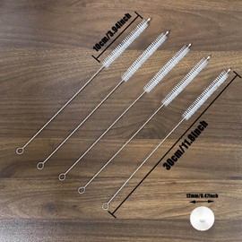5 Pcs Straw Cleaner Brush, 11.8 Inch Reusable Extra Long Straw Cleaner,12 mm Wide Drinking Straw Cleaning Brush for Cup, Water Bottle, Tubes, Pipe