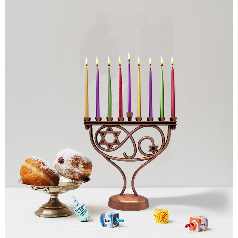 Ner Mitzvah Whimsical Hanukkah Menorah – Menorá para vela Janucá