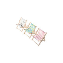 Leadigol 3pcs Cell Phone Holder,Folding Beach Chair Mobile Phone Holder Canvas Wooden Phone Stand,Mini Folding Chair Phone Holder for Mobile Phone