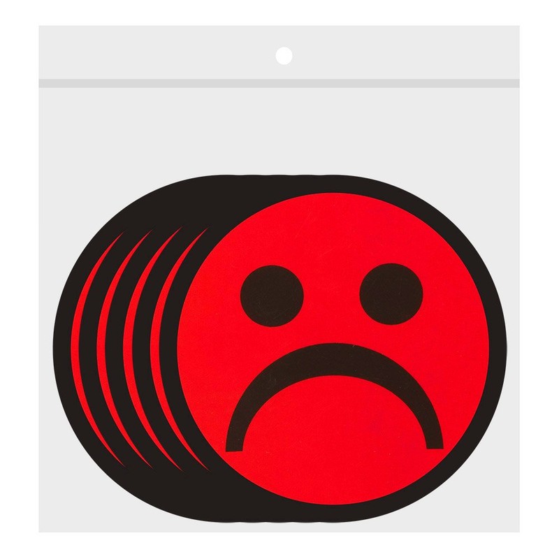 Sad Smiley Magnets - Red - 5 Magnets - 2