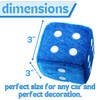 Vaygway Blue Teal 3" Square Hanging Dice-Soft Fuzzy Decorative Vehicle