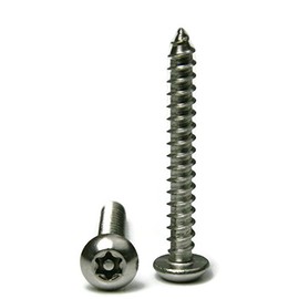 Torx w/Pin Tamper Proof Security Button Head Sheet Metal Screws 18-8 Stainless Steel T-27 - #14 x 2-1/2-25 Pieces
