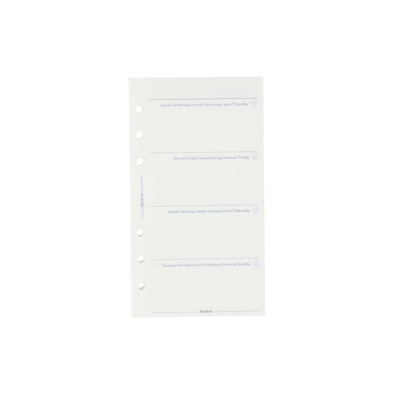 Filofax Personal Week to View Any Year undated Diary,white