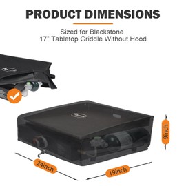 TURLIOARN Blackstone 17 Pulgadas Grill Cover, 600D Abrasión Resistente Tear Resistant Material Grill Cover, Resistente al Agua y Resistente a la decoloración,