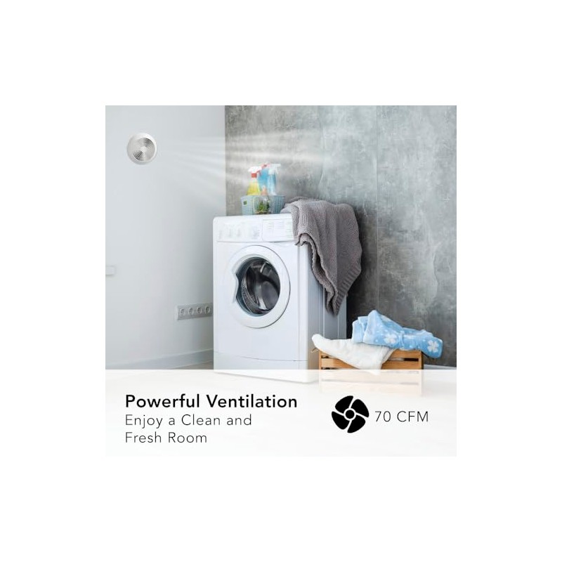Broan-NuTone 512M Through-the-Wall Ventilation Fan White Cover, 6-Inch 70 CFM