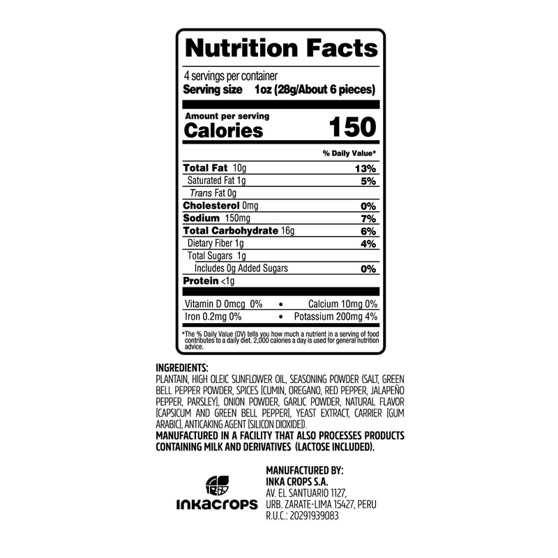Inka Jalapeño Flavored Tostones Chips, Gluten Free, Non GMO, 4