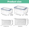 2 Pack Fruit Storage Containers for Fridge with Removable Drain