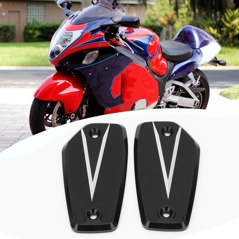 2pcs Front Brake Reservoir Cylinder Cover Cap Replacement for Suzuki