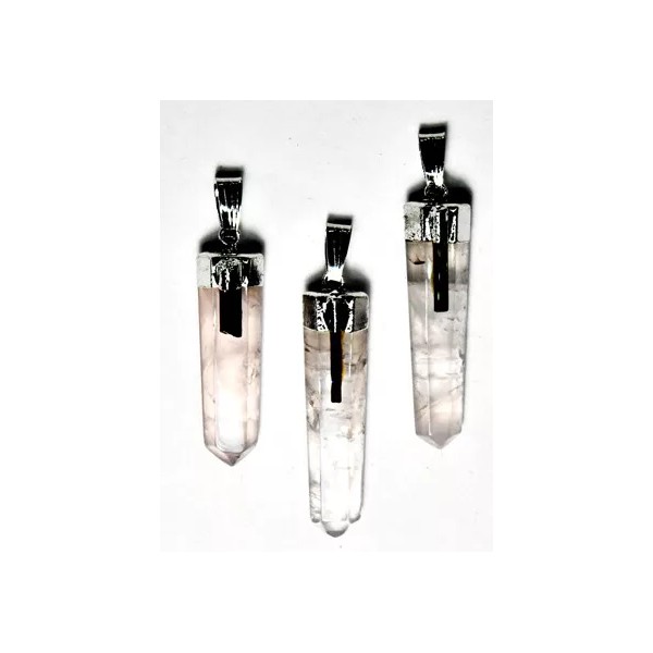 Rose Qtz w tourmaline pendant