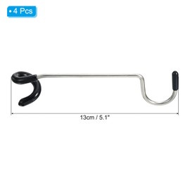 PATIKIL 4 Pack Camping Lantern Hook Hanger Camping Equipment Non-Slip Tent Lamp Hook Pole Hanger for Outdoor Hiking Black