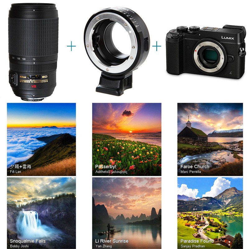 VILTROX Mount Adapter NF-M43 Manual Focus with 16 Adjustable Aperture