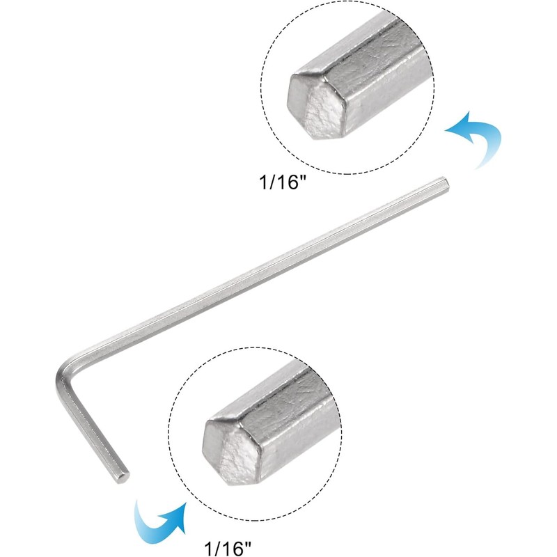 TOP-VIGOR 10Pcs 1/16 Inch Hex Key Wrench, Metric CR-V L