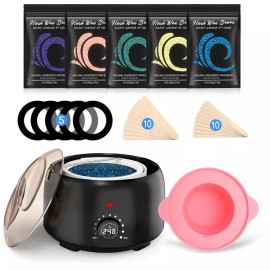 TIKESI 여성 및 남성용 TIKESI 왁싱 키트 14OZ 5봉지 하드 왁스 비드가 포함된 디지털 워머 전신 얼굴 눈썹 비키니 [Blush] TIKESI Waxing Kit for Women and Men 14OZ Includes 5 Bags of Hard Wax Beads with Digital Warmer for Full Body, Face, Eyebrows, Bikini [Blush]