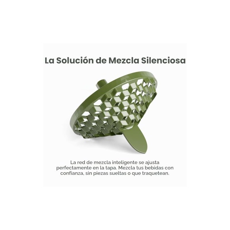 SmartShake Reforce Verde Botella Mezcladora de Acero Inoxidable 900 ml,