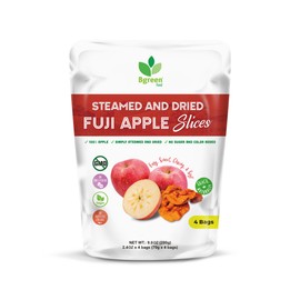 Bgreen Food - Steamed Fuji Apple Slices, Dried Fruit Snack, All Natural, No Preservatives, No Sugar Added, 9.8 oz Pack (3 Packs)