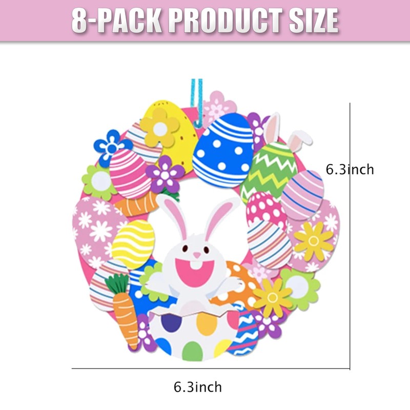 Easter Wreaths For Front Door,8Pcs DIY Artificial Spring Easter Wreath