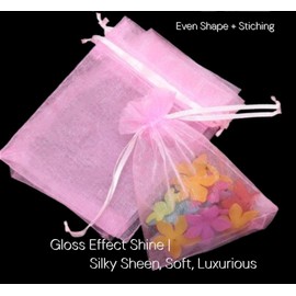 x 50 Large 12x17cm Pink Organza Gift Bags Wedding Favours Jewellery Drawstring Party Gift Bags Pouches