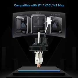 K1C Hotend Upgrades Kit, K1 Series Ceramic Heating Block Kit, 3D Printers Hotend with Integrated Quick-Swap Nozzle, Supports 300°C High Temperature, 600mm/s High-Speed for k1 k1max k1c