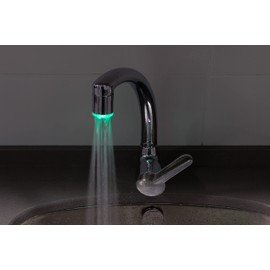 FontBrico A-1116331 Tap with Colourful LEDs | Light Carbonator Tap Kitchen | Light Tap | LED Tap with Temperature Sensor | 3 Colours Change Depending on Temperature | Brass
