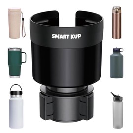 Car Cup Holder Expander - Fits Hydro Flasks 32/40 oz, Nalgene, Yeti & Large Bottles up to 3.8 inches Wide - for Car up to 3.2 Inches Wide - Black