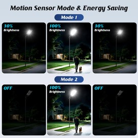 17" Solar Street Lights Outdoor Waterproof, 36000LM 6500K Dusk to Dawn Solar Flood Light, Motion Sensor Solar-Powered Light with Remote Control, Commercial Area Lighting for Outside Parking Lot 2-Pack