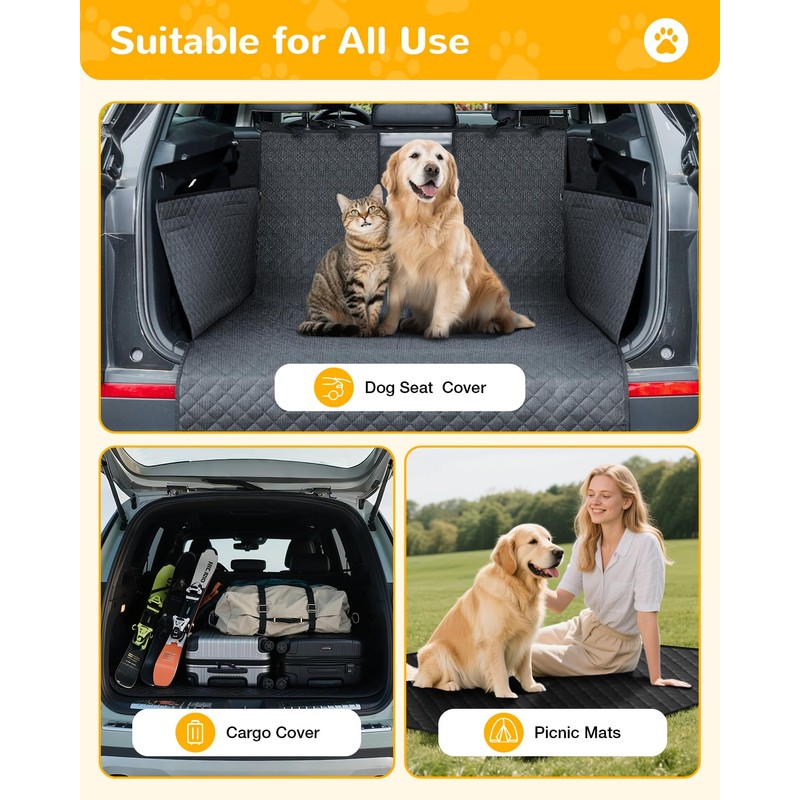 Lekereise SUV Cargo Liner for Dogs - Waterproof Pet Trunk
