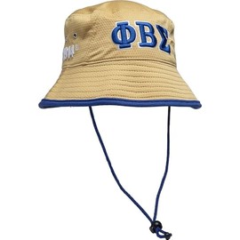 Phi Beta/Β Sigma Novelty Bucket Hat [Khaki] - ID#43605