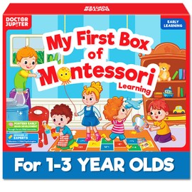 Doctor Jupiter My First Box of Montessori Learning for Toddlers 1-3 Year Olds | Montessori Toys, Birthday Gift for 1 2 3 Year Old Boys & Girls | Learning & Educational Activities for 1+ Year Old