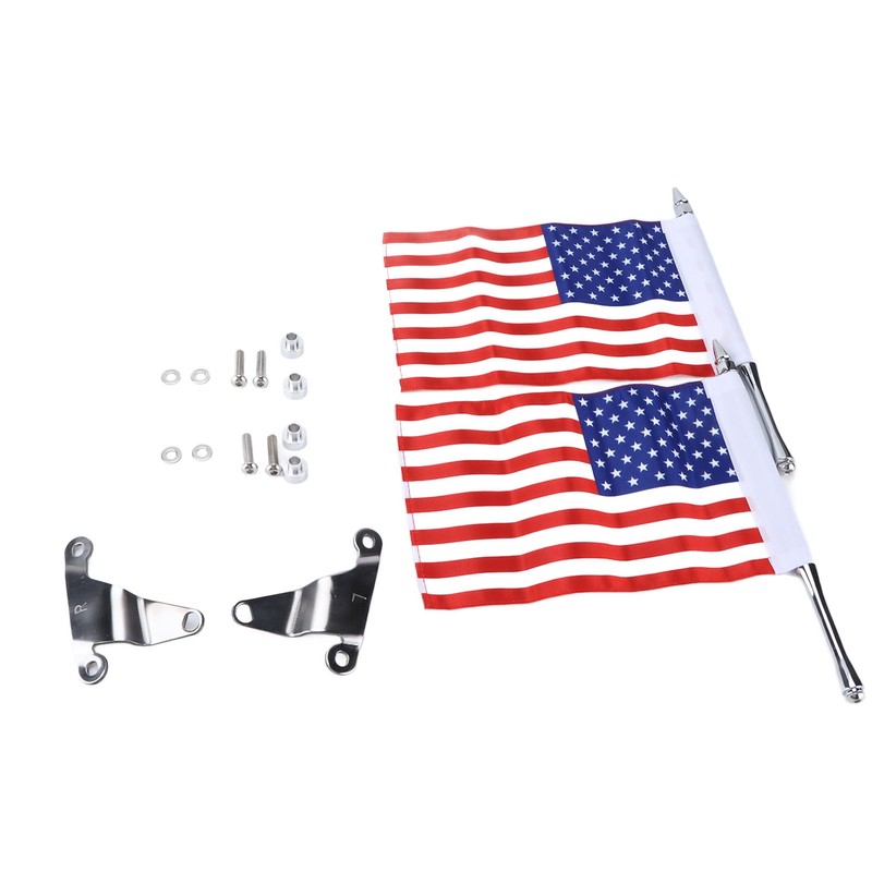 Trunk Lid Flag Pole Mount Kit with USA American Flag