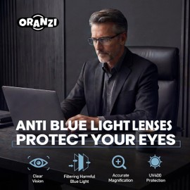 ORANZI 1.75 Reading Glasses Men Blue Light Readers for Computer & Reading