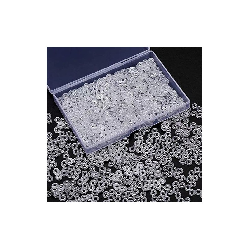 500 Pieces S Clips Rubber Band Clips Plastic Connectors Refills