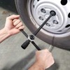 RockTrix 14" 4-Way Adjustable Sliding Cross Lug Wrench for Tire