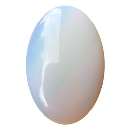 favoramulet Oval Palm Stone, Enegry Worry Pocket Stones Healing Crystal Pebble Soap Shaped, Synthetic Opalite