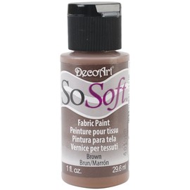 DecoArt DSS102-26 SoSoft Fabric Acrylics Paint, 1-Ounce, Brown