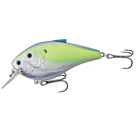 LiveTarget Threadfin Shad Squarebill Fishing Bait with 5'-6' Depth & #1/0 Hook, Metallic Lime/Gray, 3 1/2"