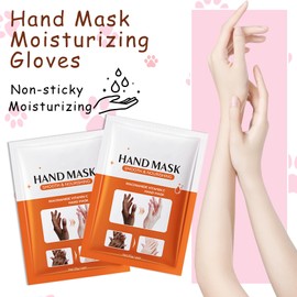 DWDiWen Hand Masks, 6 Pairs Hydrating Exfoliating Hand Peeling Mask, Smooth Hand Masks Moisturizing Gloves Overnight for Dry, Rough, Cracked Hands, Hand Skin Moisturizer Glove for Women Men（E